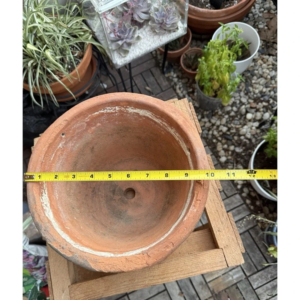 Aged Vintage Terracotta Planter Pot 10x6.24